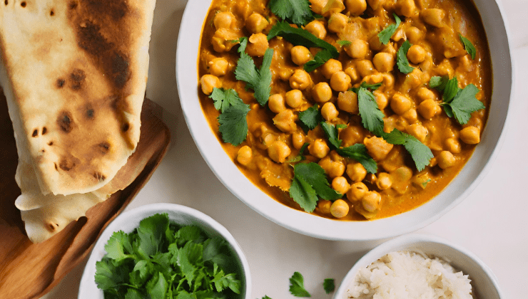 Encontrar receitas vegetarianas - Curry de Grão-de-Bico